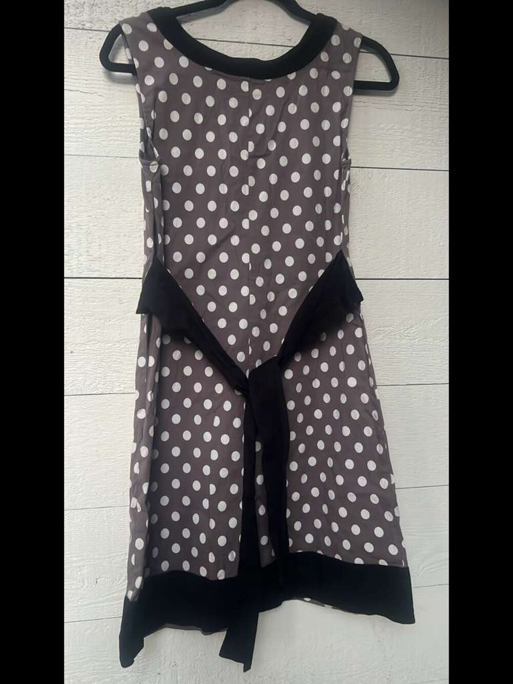 Polka Dot Sleeveless Dress with Ruffle Detail & Tie Back #221